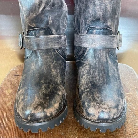 Freebird by Steven Bettle Battle Brown Distressed Leather Engineer Boot 7 - Picture 10 of 15